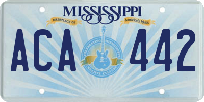 MS license plate ACA442
