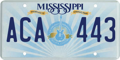 MS license plate ACA443