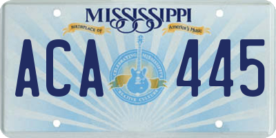 MS license plate ACA445