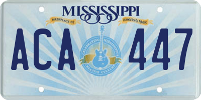 MS license plate ACA447