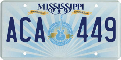 MS license plate ACA449