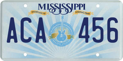 MS license plate ACA456
