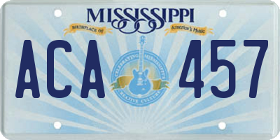 MS license plate ACA457