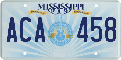 MS license plate ACA458