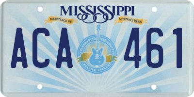 MS license plate ACA461