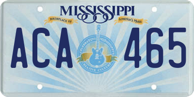 MS license plate ACA465