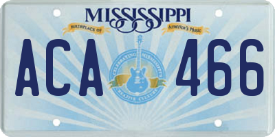 MS license plate ACA466