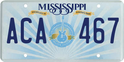MS license plate ACA467
