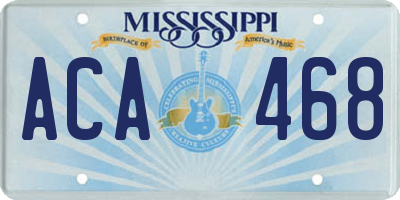 MS license plate ACA468