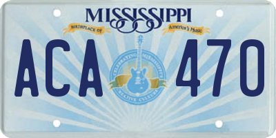 MS license plate ACA470