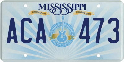 MS license plate ACA473