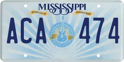 MS license plate ACA474