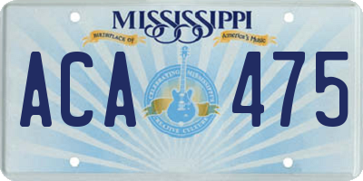 MS license plate ACA475