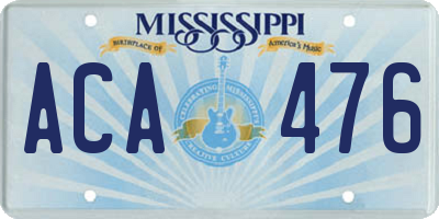 MS license plate ACA476
