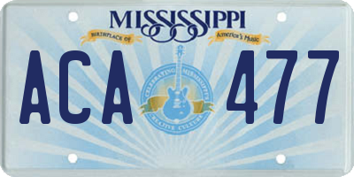 MS license plate ACA477