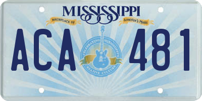 MS license plate ACA481