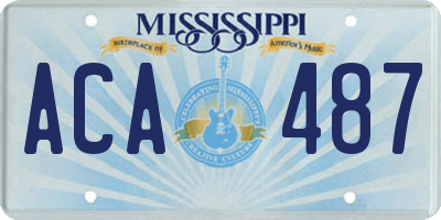 MS license plate ACA487