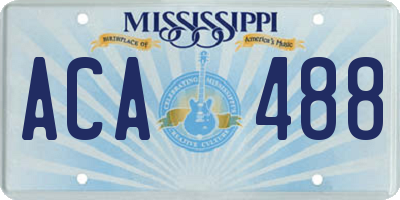 MS license plate ACA488