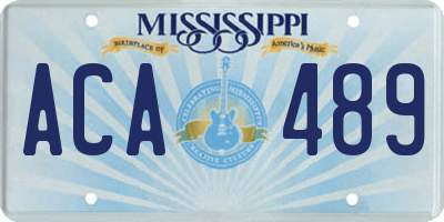 MS license plate ACA489