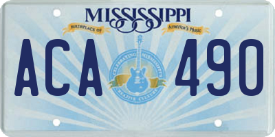 MS license plate ACA490