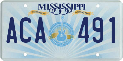 MS license plate ACA491