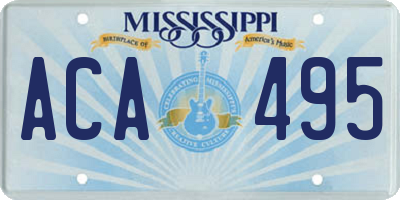 MS license plate ACA495