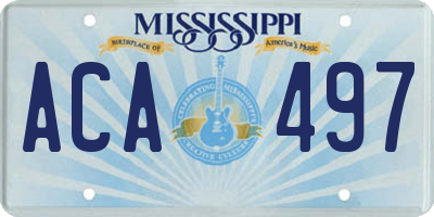 MS license plate ACA497
