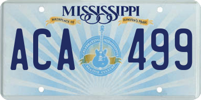 MS license plate ACA499