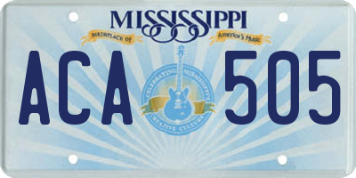 MS license plate ACA505
