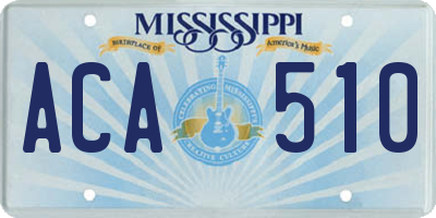 MS license plate ACA510