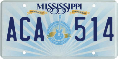 MS license plate ACA514