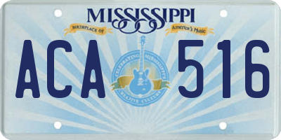 MS license plate ACA516
