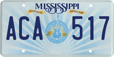 MS license plate ACA517