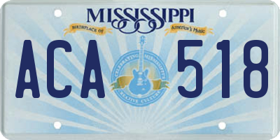 MS license plate ACA518