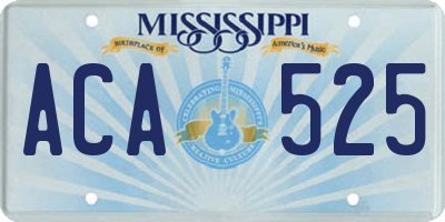 MS license plate ACA525
