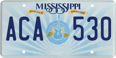 MS license plate ACA530