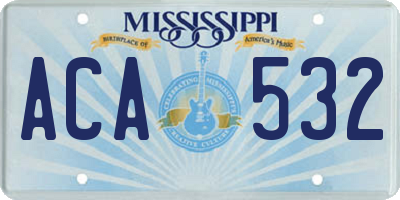 MS license plate ACA532