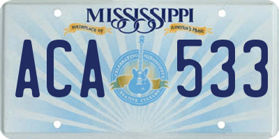 MS license plate ACA533
