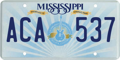 MS license plate ACA537