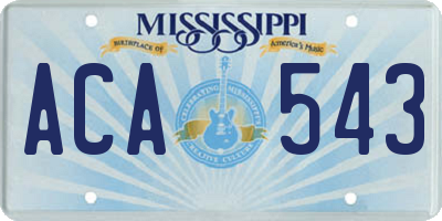 MS license plate ACA543