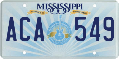 MS license plate ACA549