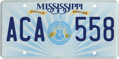 MS license plate ACA558