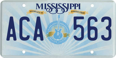 MS license plate ACA563