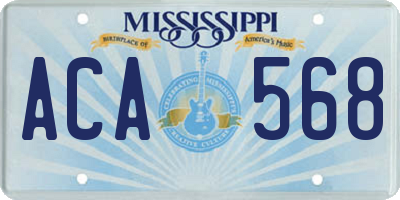 MS license plate ACA568