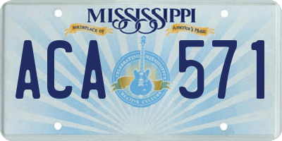 MS license plate ACA571