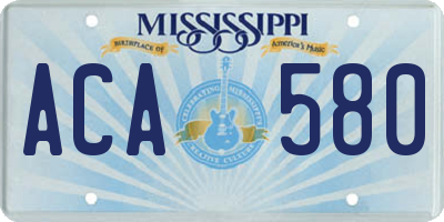 MS license plate ACA580