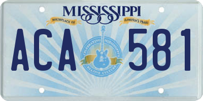MS license plate ACA581