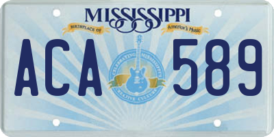 MS license plate ACA589