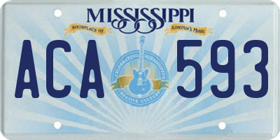 MS license plate ACA593
