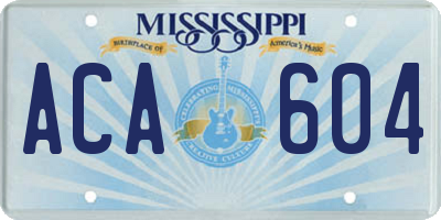 MS license plate ACA604